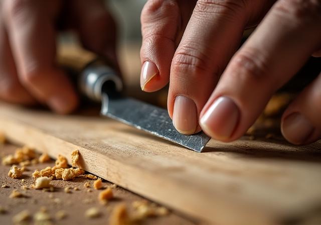Artigiano che lavora il legno per un mobile su misura