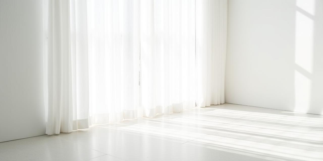 Interno luminoso con grandi finestre e tende bianche in lino